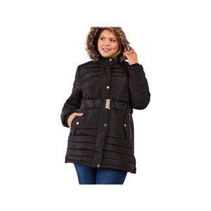 Black Puffer jacket with faux fur hood